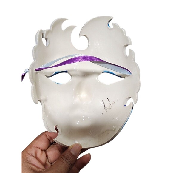 Face Mask Hand Painted with Ribbons Wall Hanging Art Wall Decor - Picture 8 of 10